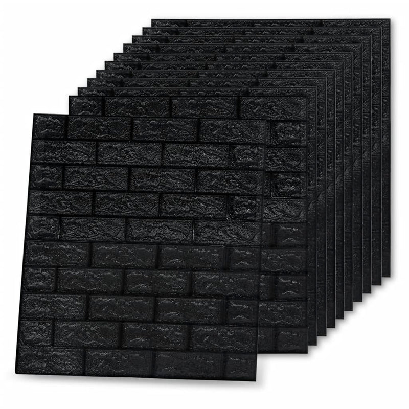 3D-tapet murstein selvklebende 20 stk svart