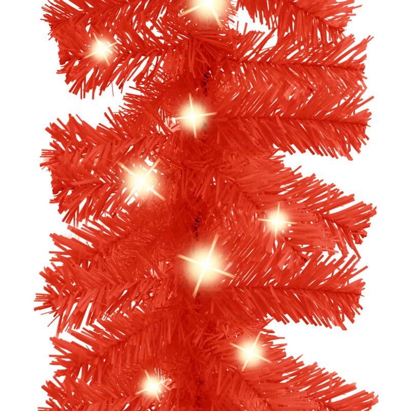 Julekrans med LED-lys 20 m rød