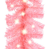 Julekrans med LED-lys 5 m rosa