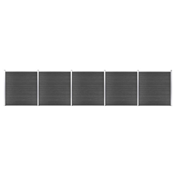 Gjerdepanelsett WPC 872x186 cm svart