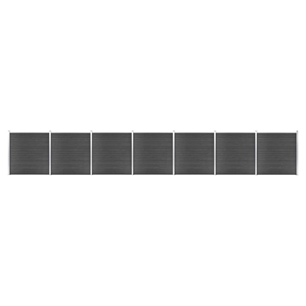 Gjerdepanelsett WPC 1218x186 cm svart
