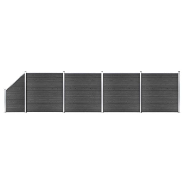 Gjerdepanelsett WPC 792x(105-186) cm svart