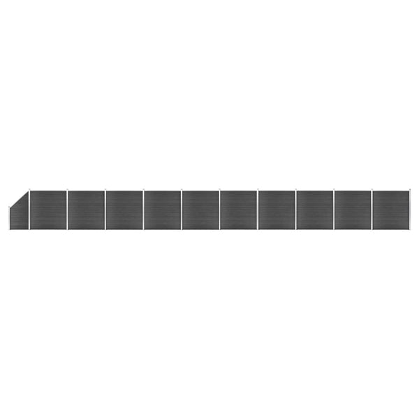 Gjerdepanelsett WPC 1830x(105-186) cm svart