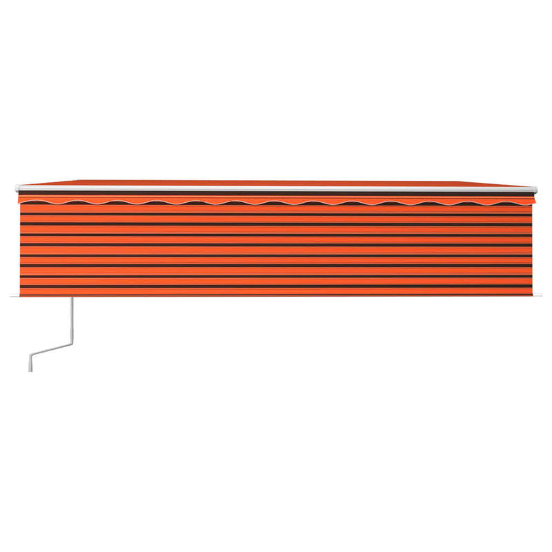 Automatisk uttrekkbar markise med persienne 6x3 m oransje brun