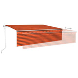 Automatisk uttrekkbar markise med persienne 6x3 m oransje brun