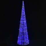 Dekorativ LED-lyskjegle akryl blå 120 cm