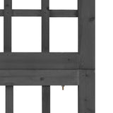 Romdeler/espalier 5 paneler heltre svart 201,5x180 cm