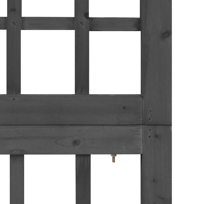 Romdeler/espalier 6 paneler heltre svart 242,5x180 cm