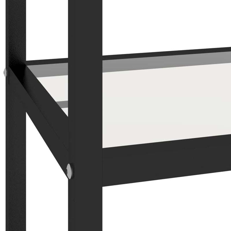 Konsollbord svart og gjennomsiktig 100x36x168 cm herdet glass
