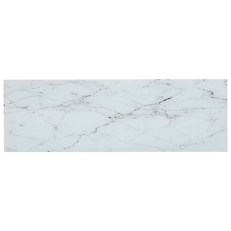 Konsollbord hvit marmor og gjennomsiktig 100x36x168 cm glass