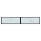 Konsollbord hvit marmor 200x35x75,5 cm herdet glass