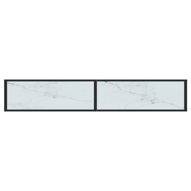 Konsollbord hvit marmor 200x35x75,5 cm herdet glass