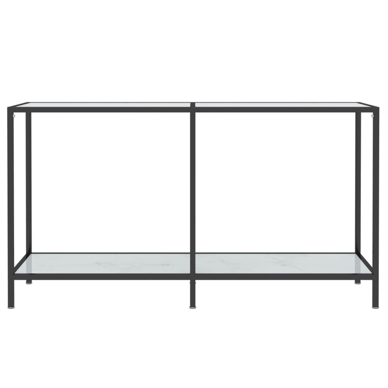 Konsollbord hvit 140x35x75,5 cm herdet glass