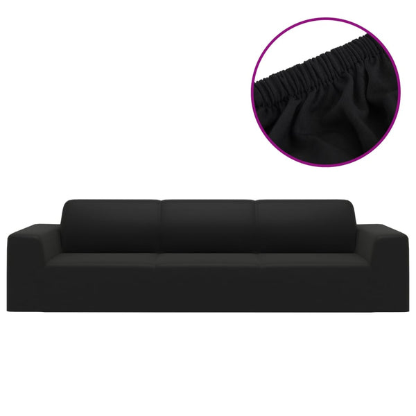4-seters sofaovertrekk polyester svart