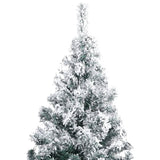 Kunstig juletre med LED og kulesett og flokket snø grønn 400 cm