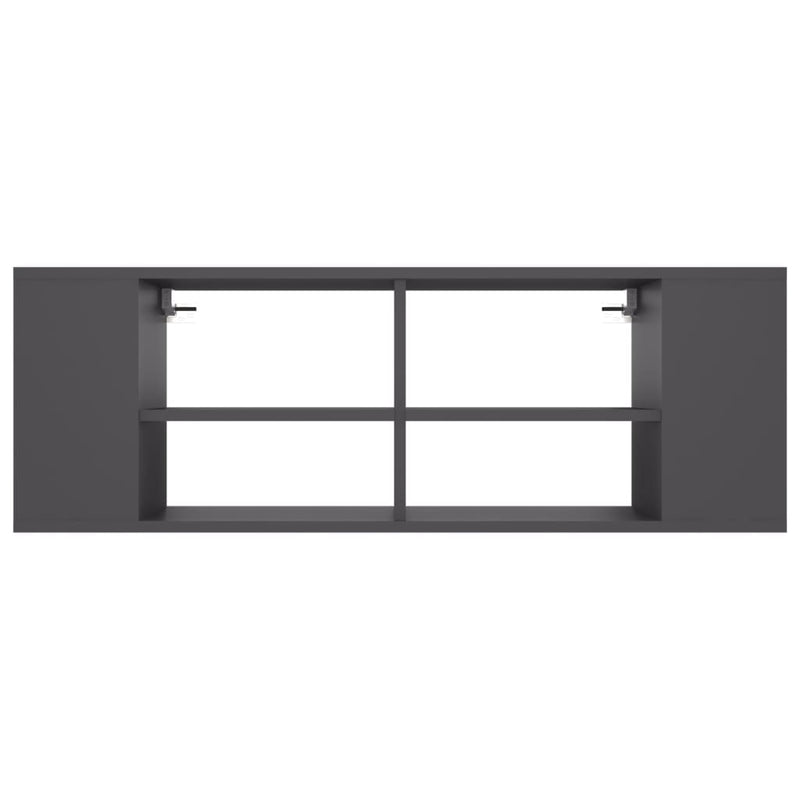 Vegghengt TV-benk grå 102x35x35 cm sponplate