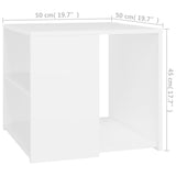 Sidebord hvit 50x50x45 cm sponplate