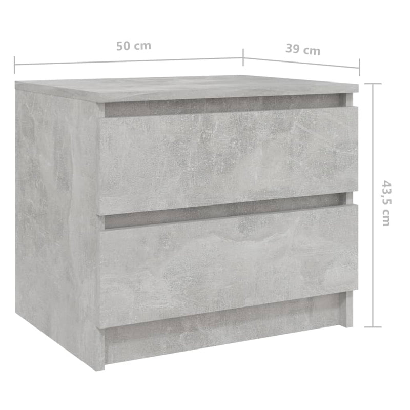 Nattbord betonggrå 50x39x43,5 cm sponplate