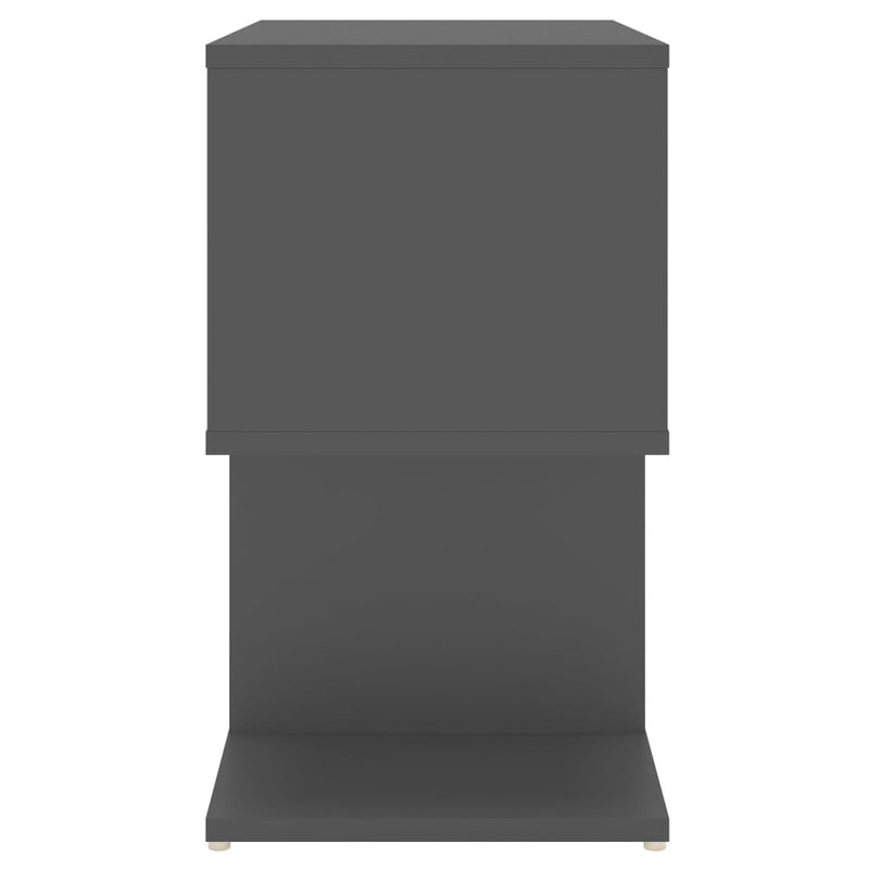 Nattbord grå 50x30x51,5 cm sponplate