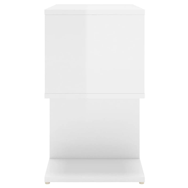 Nattbord høyglans hvit 50x30x51,5 cm sponplate