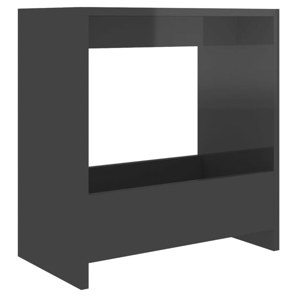 Sidebord høyglans grå 50x26x50 cm sponplate