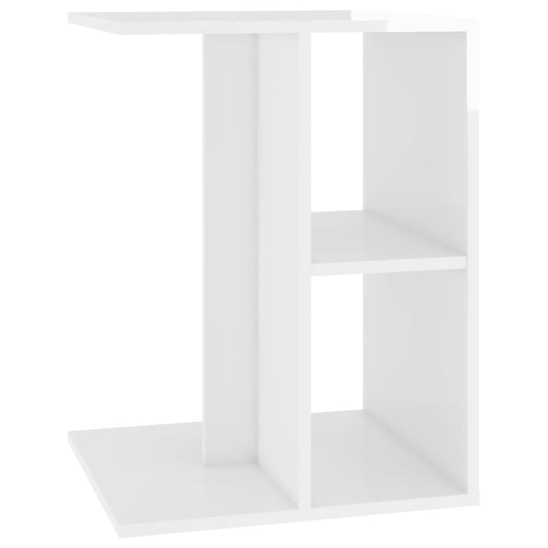 Sidebord høyglans hvit 60x40x45 cm sponplate