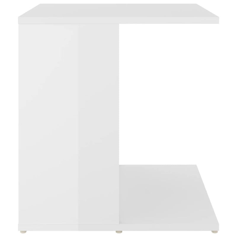 Sidebord høyglans hvit 45x45x48 cm sponplate