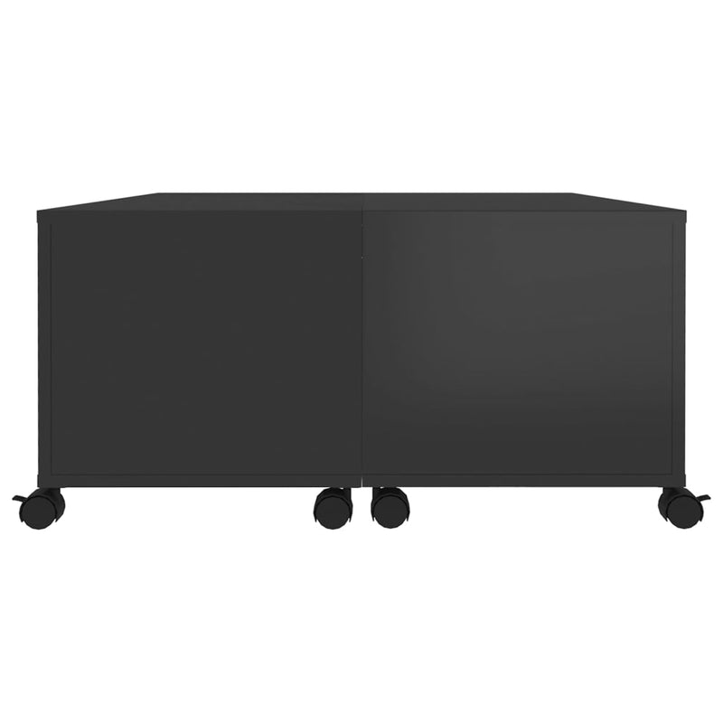 Salongbord høyglans svart 75x75x38 cm sponplate
