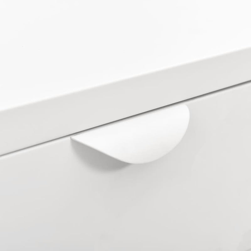 Nattbord hvit 40x30x54,5 cm stål og glass
