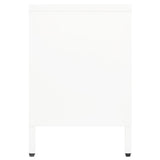 TV-benk hvit 105x35x52 cm stål og glass