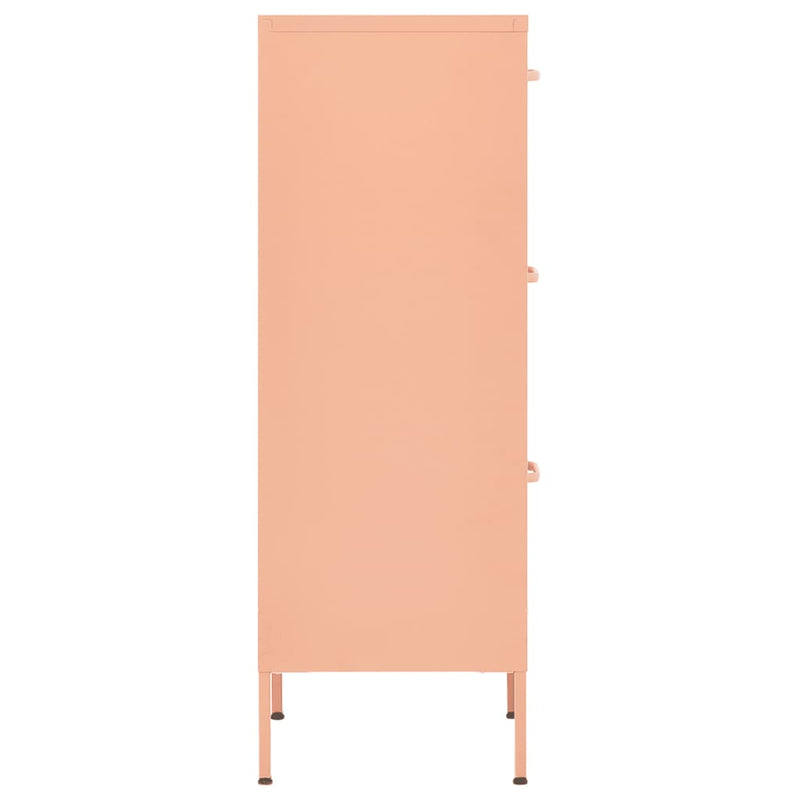Oppbevaringsskap rosa 42,5x35x101,5 cm stål