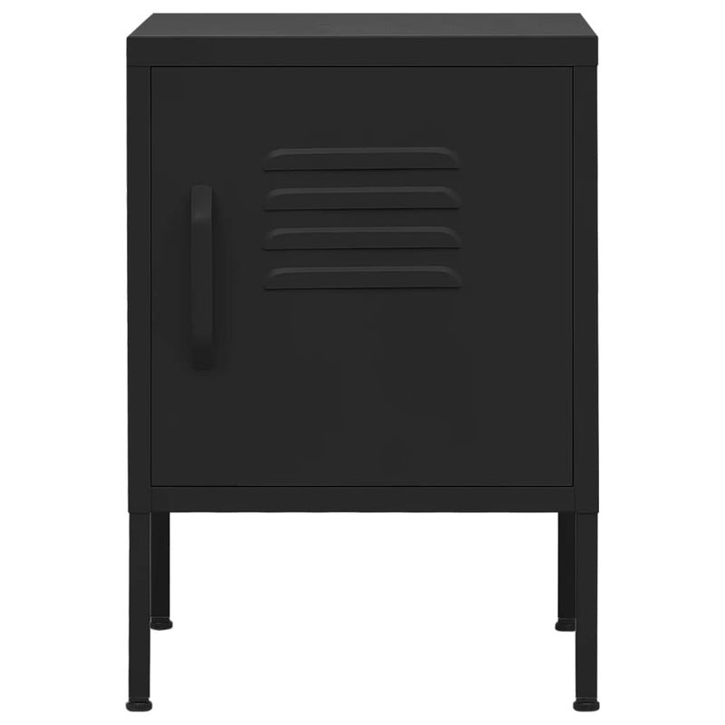 Nattbord svart 35x35x51 cm stål