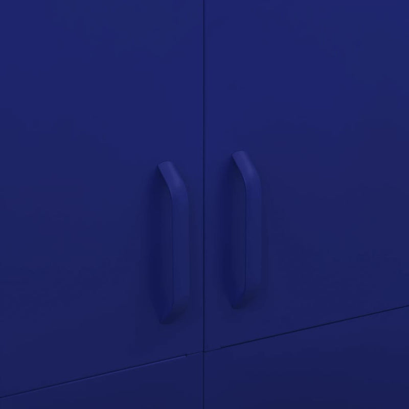 Garderobe marineblå 90x50x180 cm stål