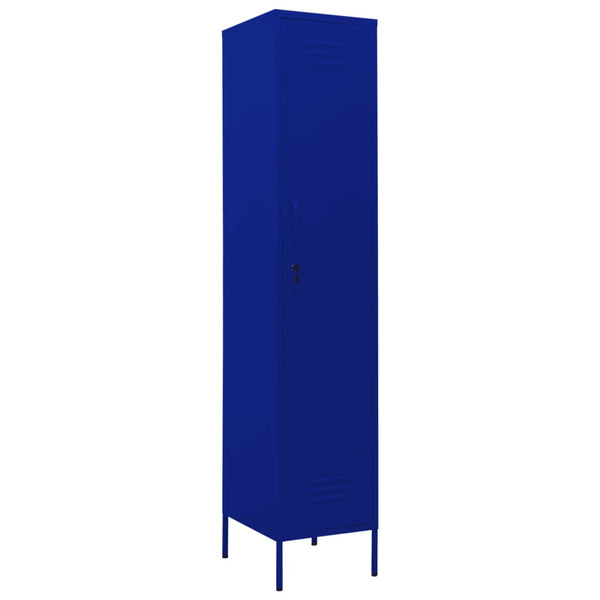 Oppbevaringsskap marineblå 35x46x180 cm stål