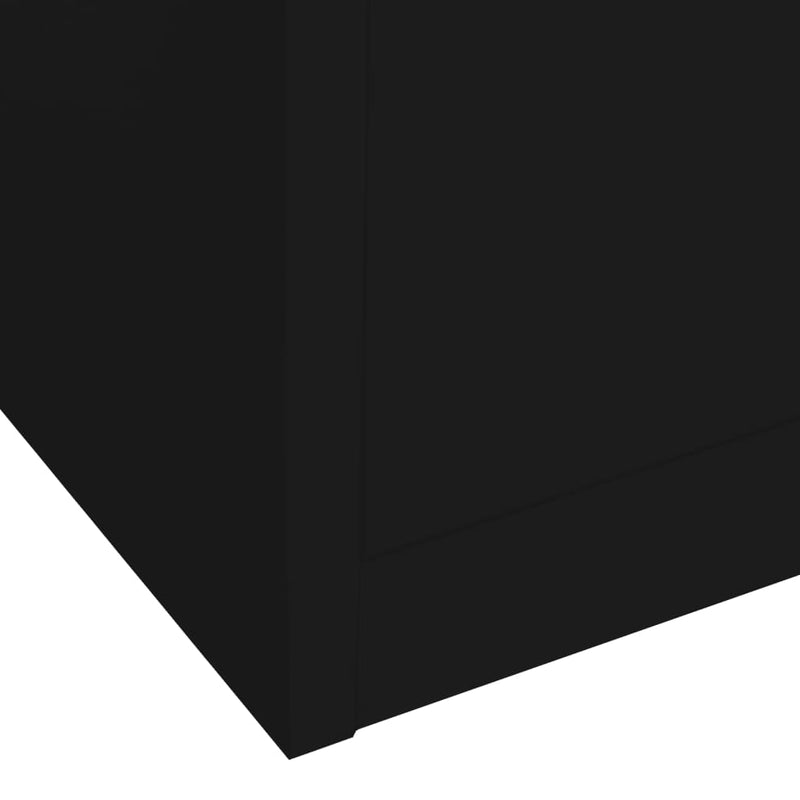 Kontorskap svart 90x40x180 cm stål