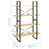 Bokhylle 4 nivåer 100x30x140 cm heltre furu