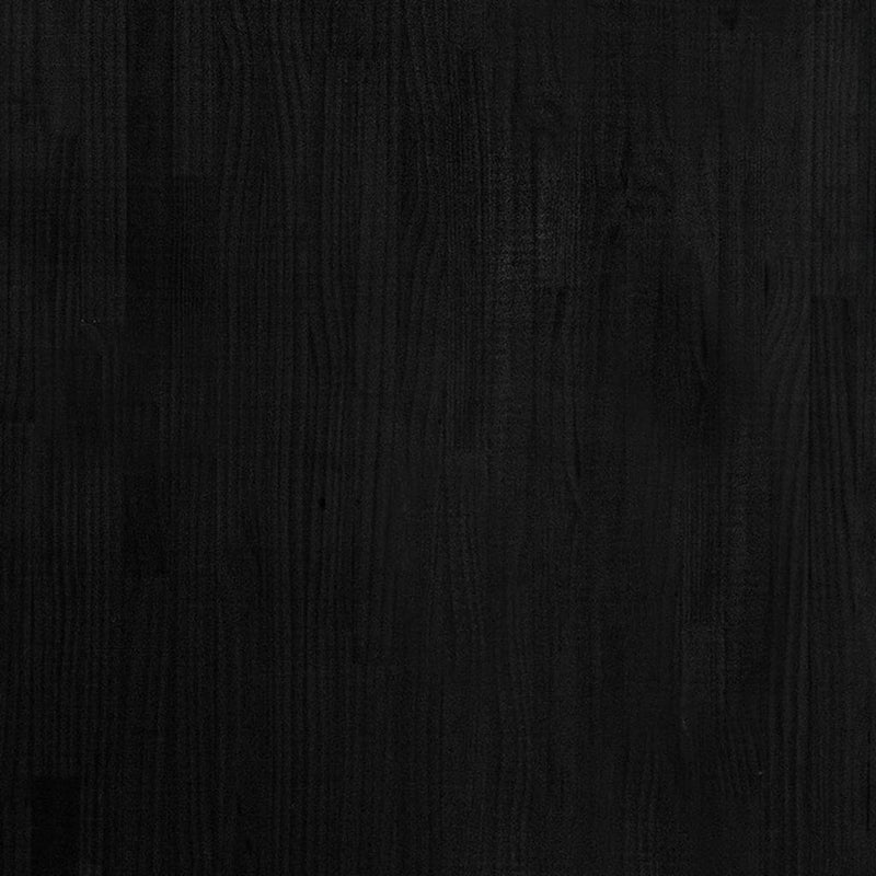 Bokhylle 3 nivåer svart 80x30x105 cm heltre furu