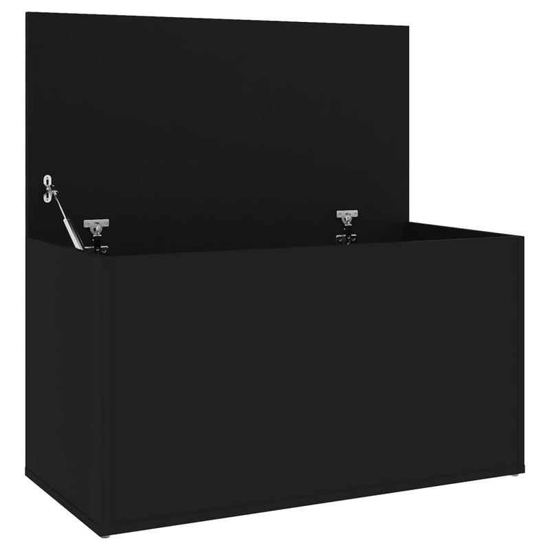 Oppbevaringskiste svart 84x42x46 cm konstruert tre