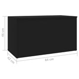 Oppbevaringskiste svart 84x42x46 cm konstruert tre