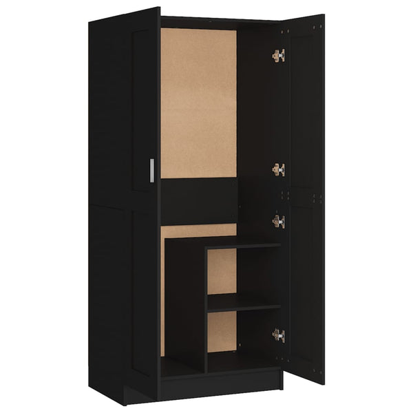 Garderobe svart 82,5x51,5x180 cm sponplate