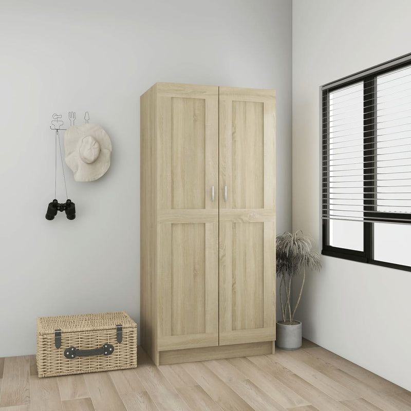 Garderobe sonoma eik 82,5x51,5x180 cm sponplate