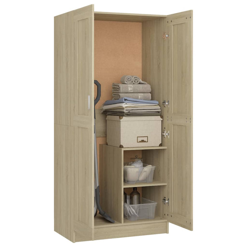 Garderobe sonoma eik 82,5x51,5x180 cm sponplate