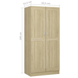 Garderobe sonoma eik 82,5x51,5x180 cm sponplate