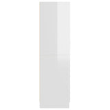 Garderobe høyglans hvit 82,5x51,5x180 cm sponplate