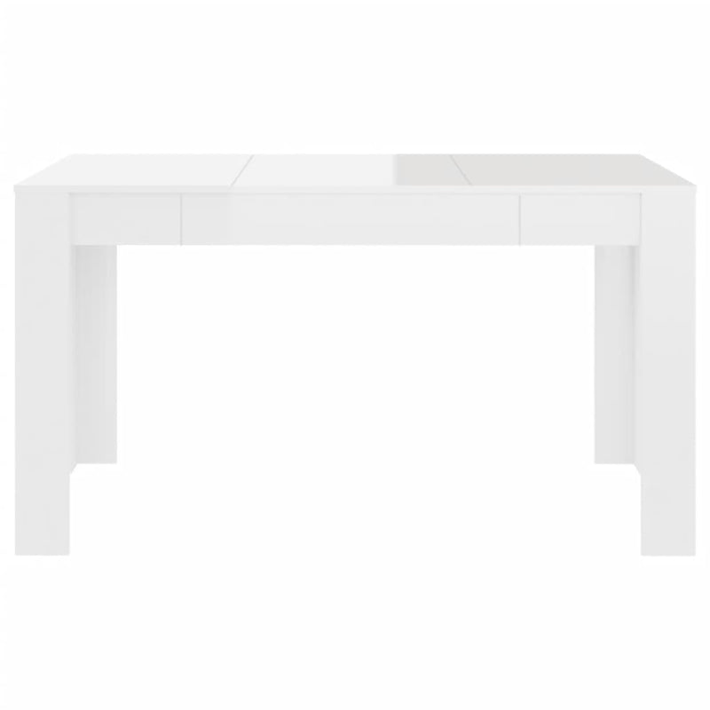 Spisebord høyglans hvit 140x74,5x76 cm sponplate