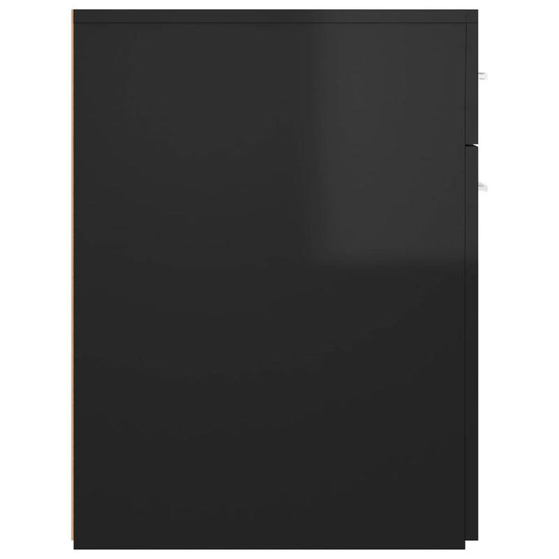 Apotekskap høyglans svart 20x45,5x60 cm sponplater