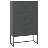 Highboard antrasitt 80x35x135 cm stål