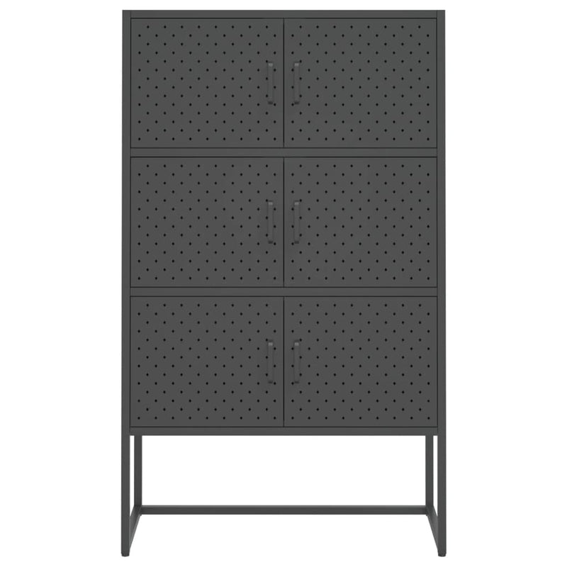 Highboard antrasitt 80x35x135 cm stål