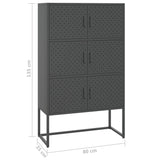 Highboard antrasitt 80x35x135 cm stål