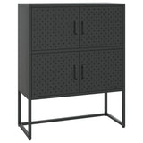 Highboard svart 80x35x100 cm stål